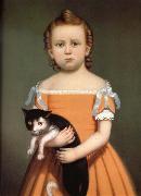 William Thompson Bartoll Gril and Cat USA oil painting artist
